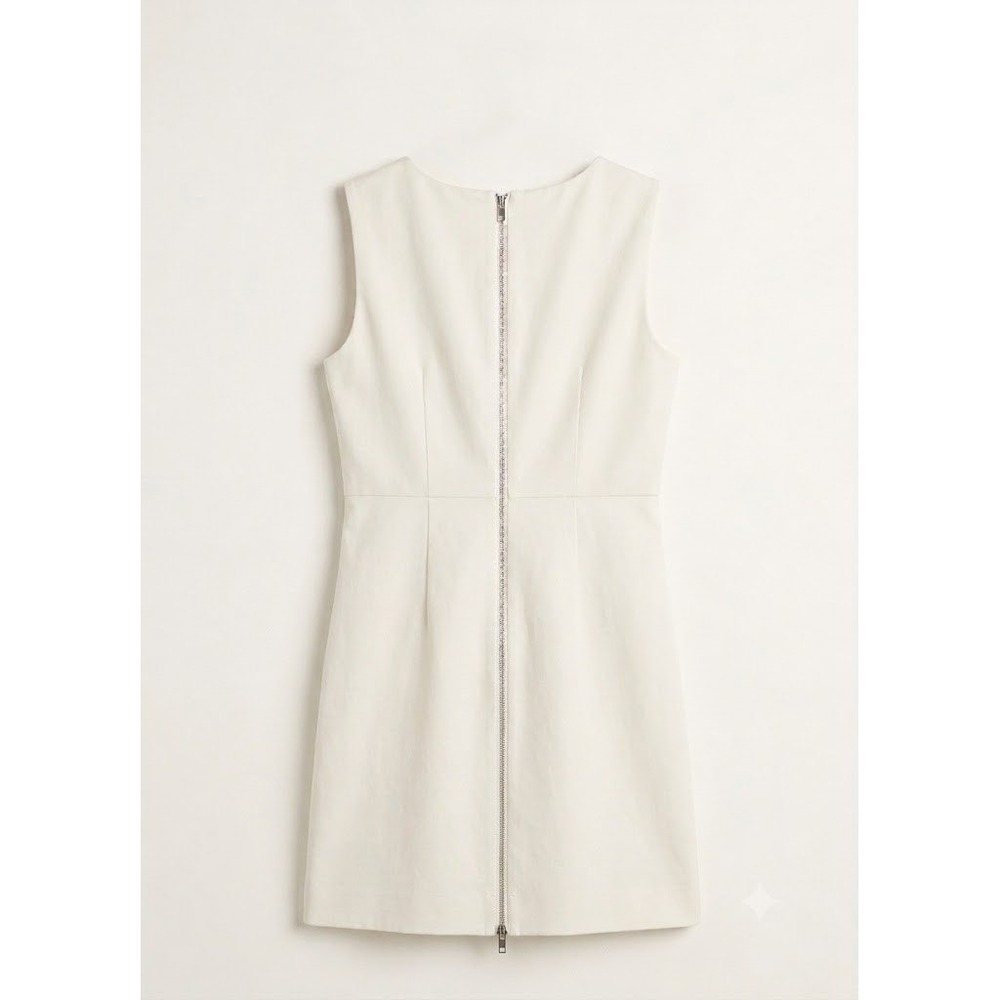 Diane Von Furstenberg White Mini Carpreena Dress Sz 10 AS-IS - Picture 11 of 12